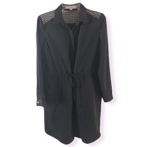 Loft Sheer Windowpane Shirt Dress | MP